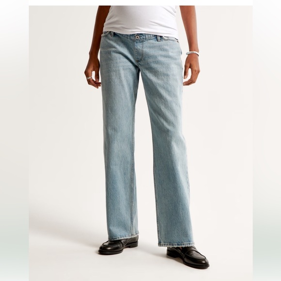 Abercrombie & Fitch Women's The Baggy Maternity Jeans sz 25 Light Blue - Picture 7 of 12